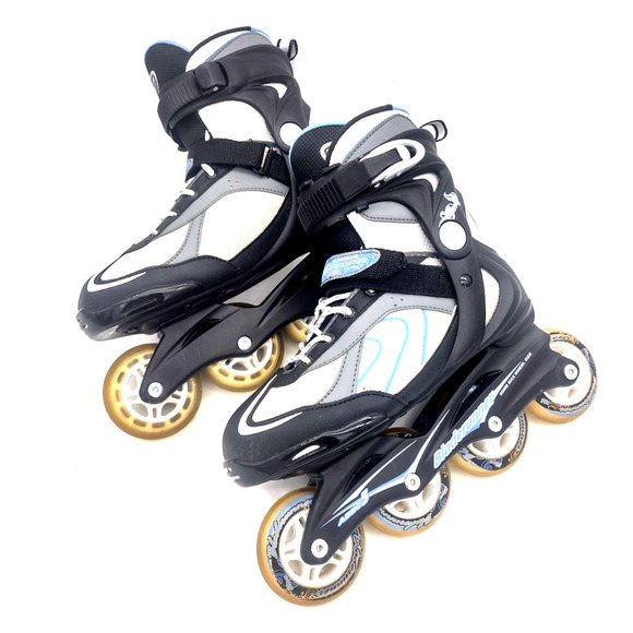 BLADERUNNER@ Pro 80 ABEC 5 Inline Skates Black Blue Gray 80mm Wheel Womens Sz 8" - Picture 3 of 8